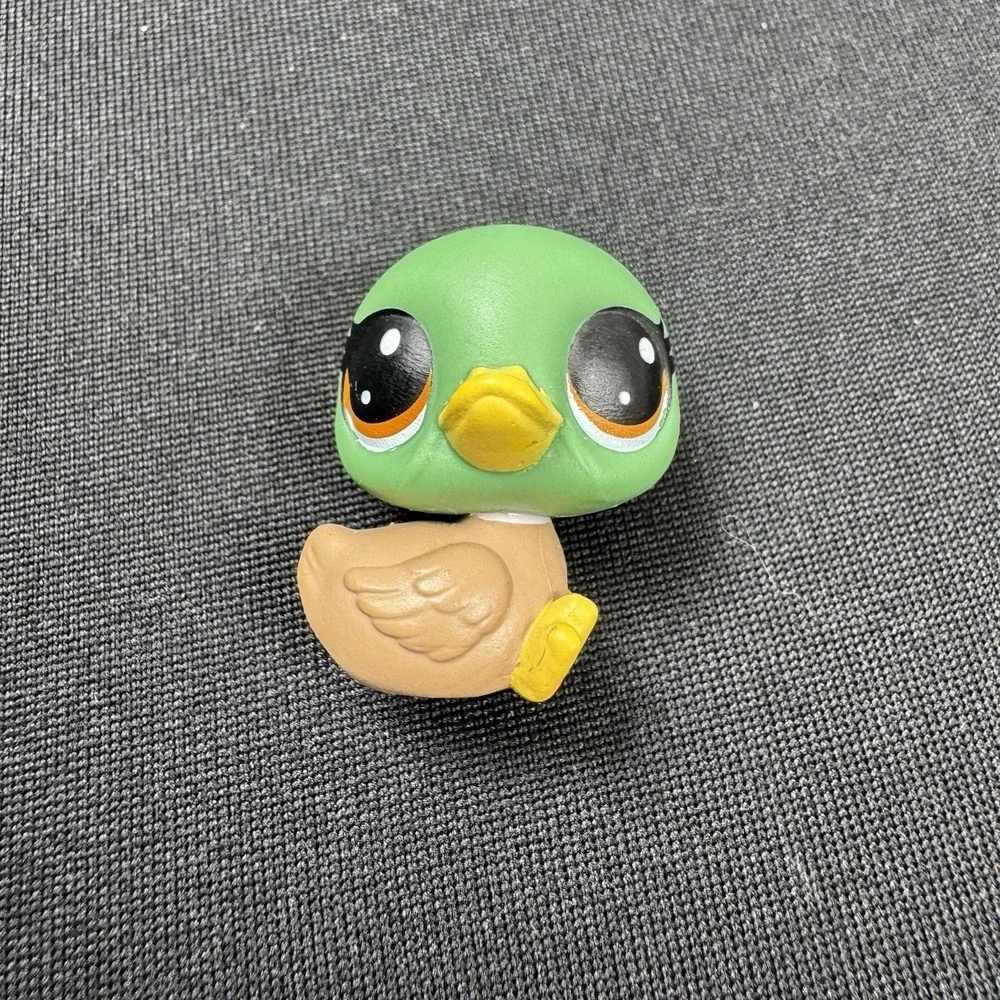 Littlest‎ Pet Shop #3-55 FEATHERS DUCKLEY Green & Brown DUCK w/ Dot Eyes